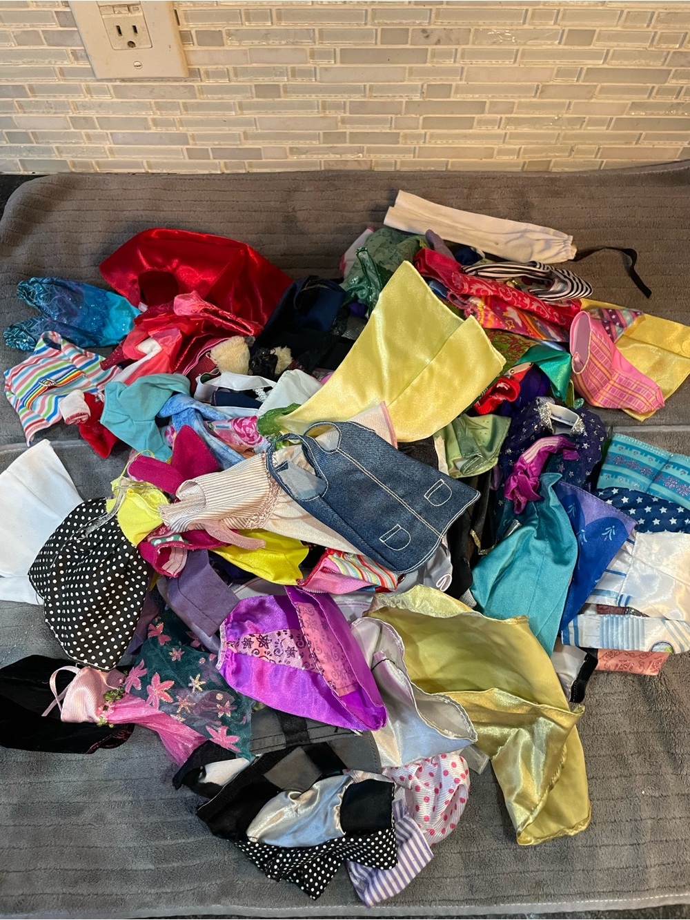 Vintage Barbie Doll Clothes & Non-Vintage With Pink Bike Lot Of 118 Items